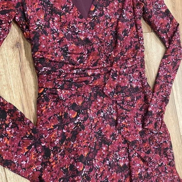 Parker Pink Alison Floral Long Sleeve Ruffle Dress - Picture 5 of 11